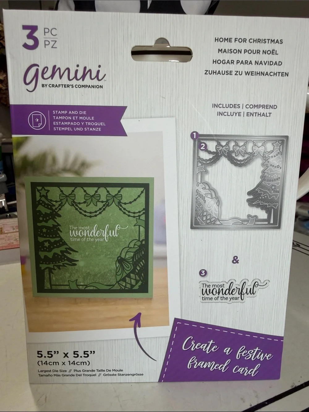 Crafters Companion Home for Christmas Decorative Frame Stamp & Die Sets